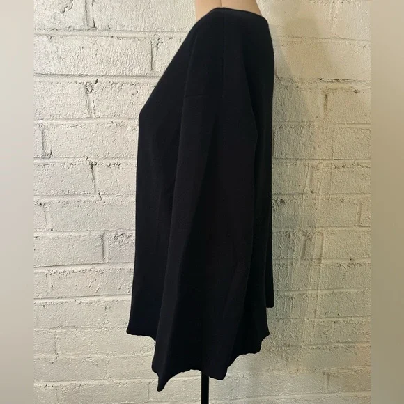 The Row Shayna Black Wool Viscose Sweatshirt size XS Oversized Flare Sleeves